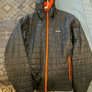 Patagonia Black and Orange Puffer Jacket